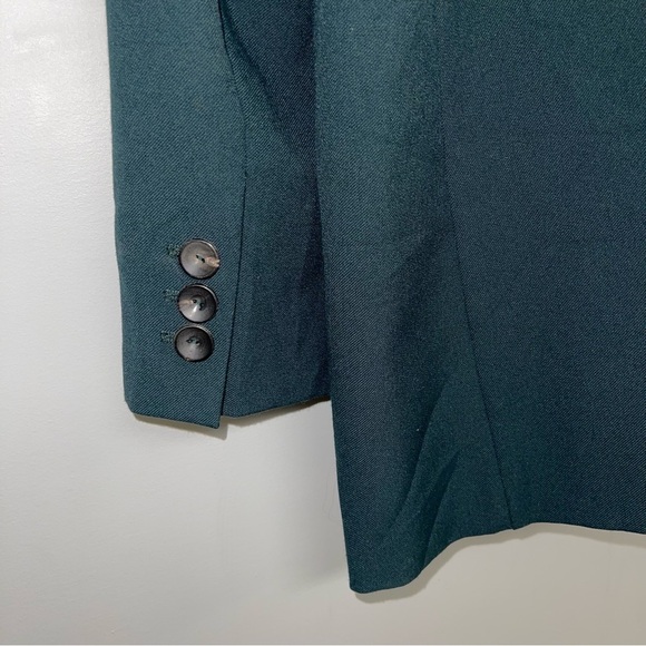 Zara Blazer Jacket Women's Size‎ Large Dark Green Structured Double-Breasted - Picture 7 of 10